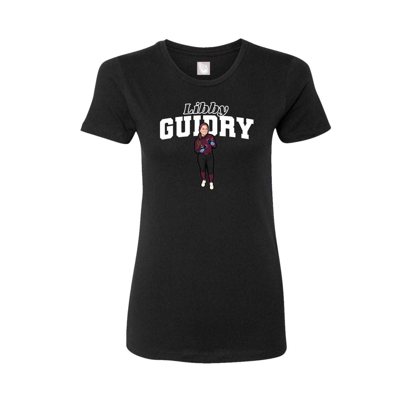 Fitted Women's Tee — Name Arch in Black