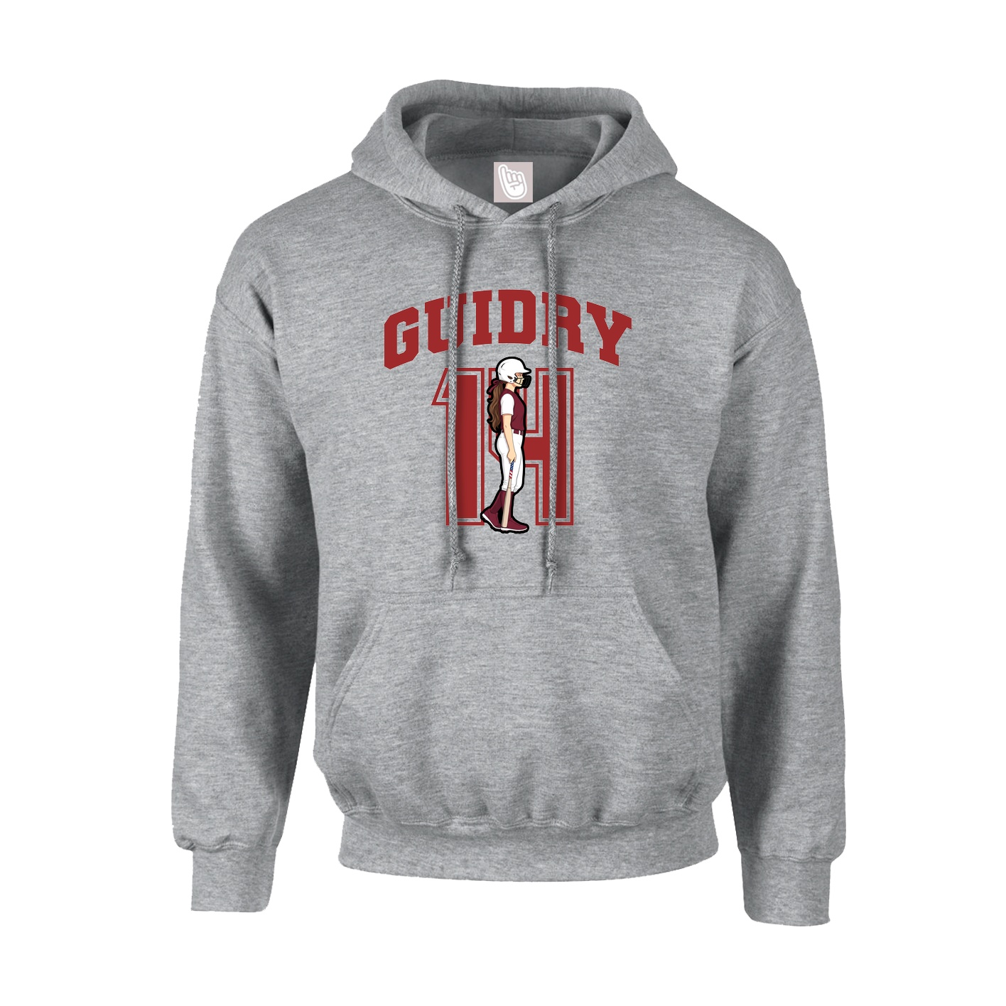 Youth Hoodie — Number in Grey