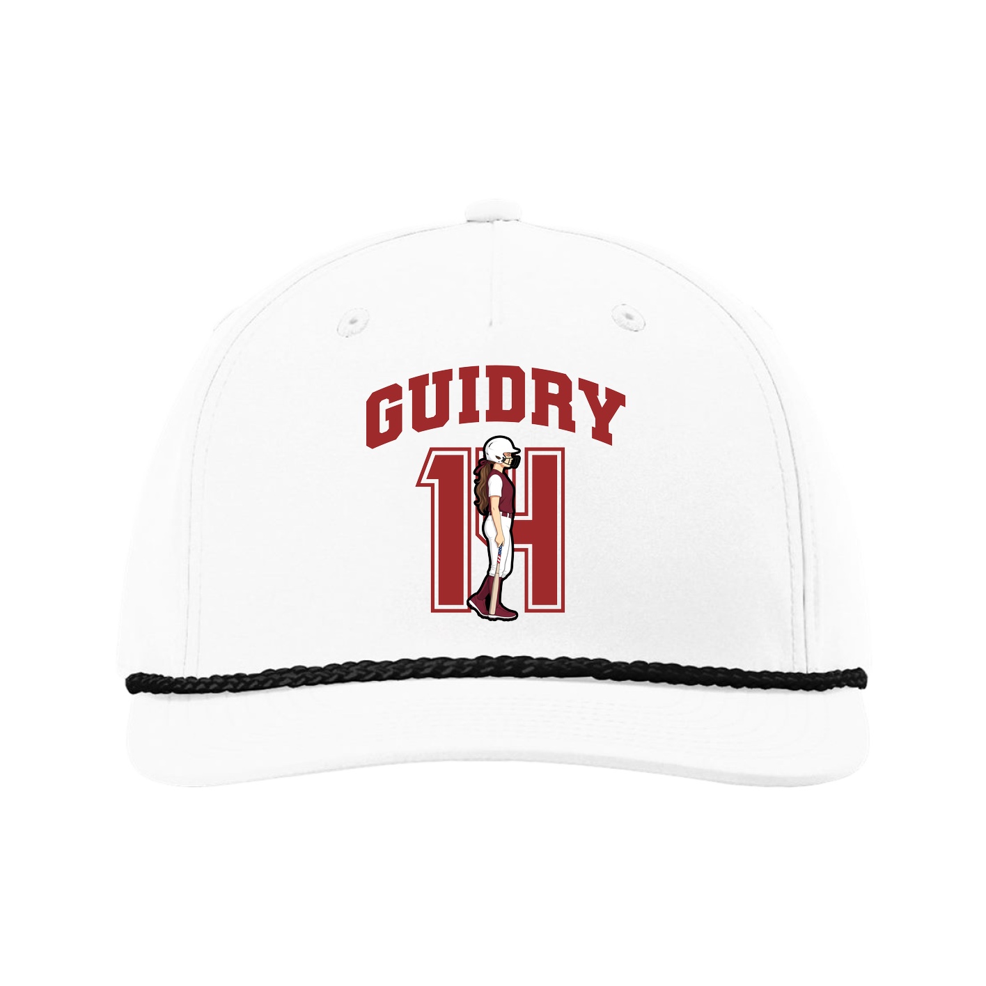 Five-Panel Classic Rope Cap — Number in White