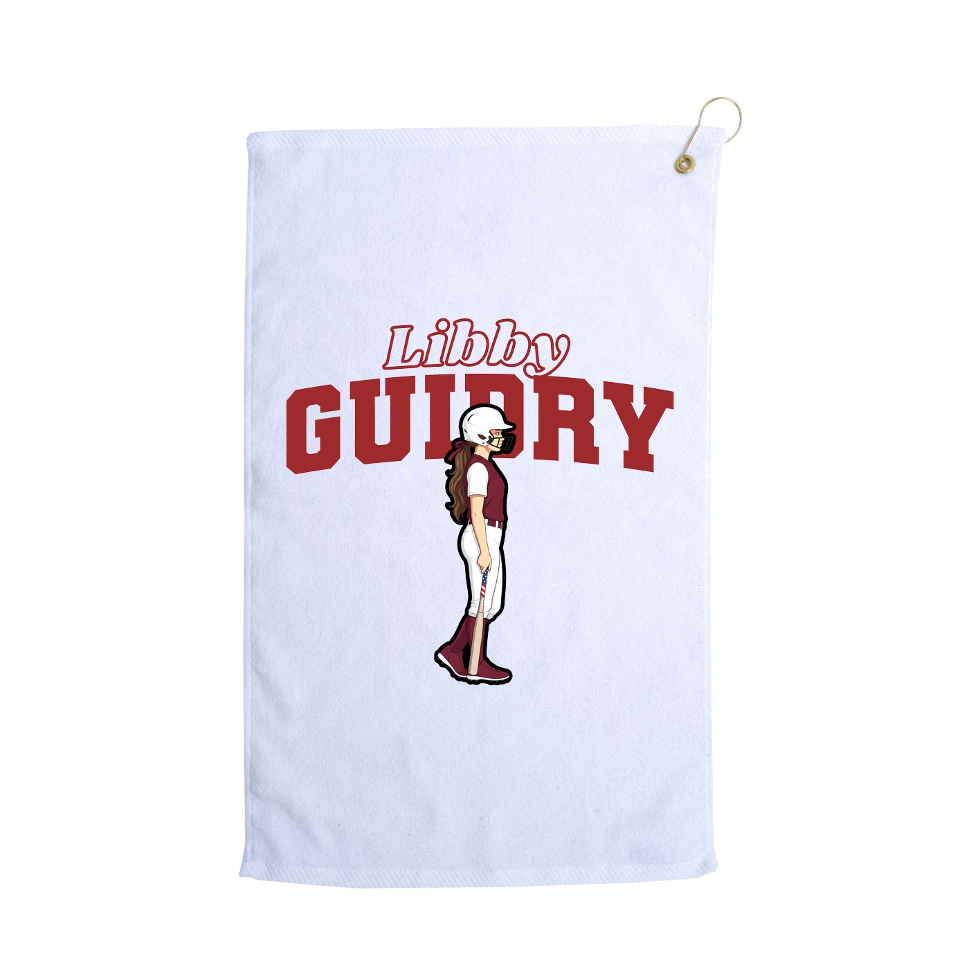 Golf Towel — Name Arch in White