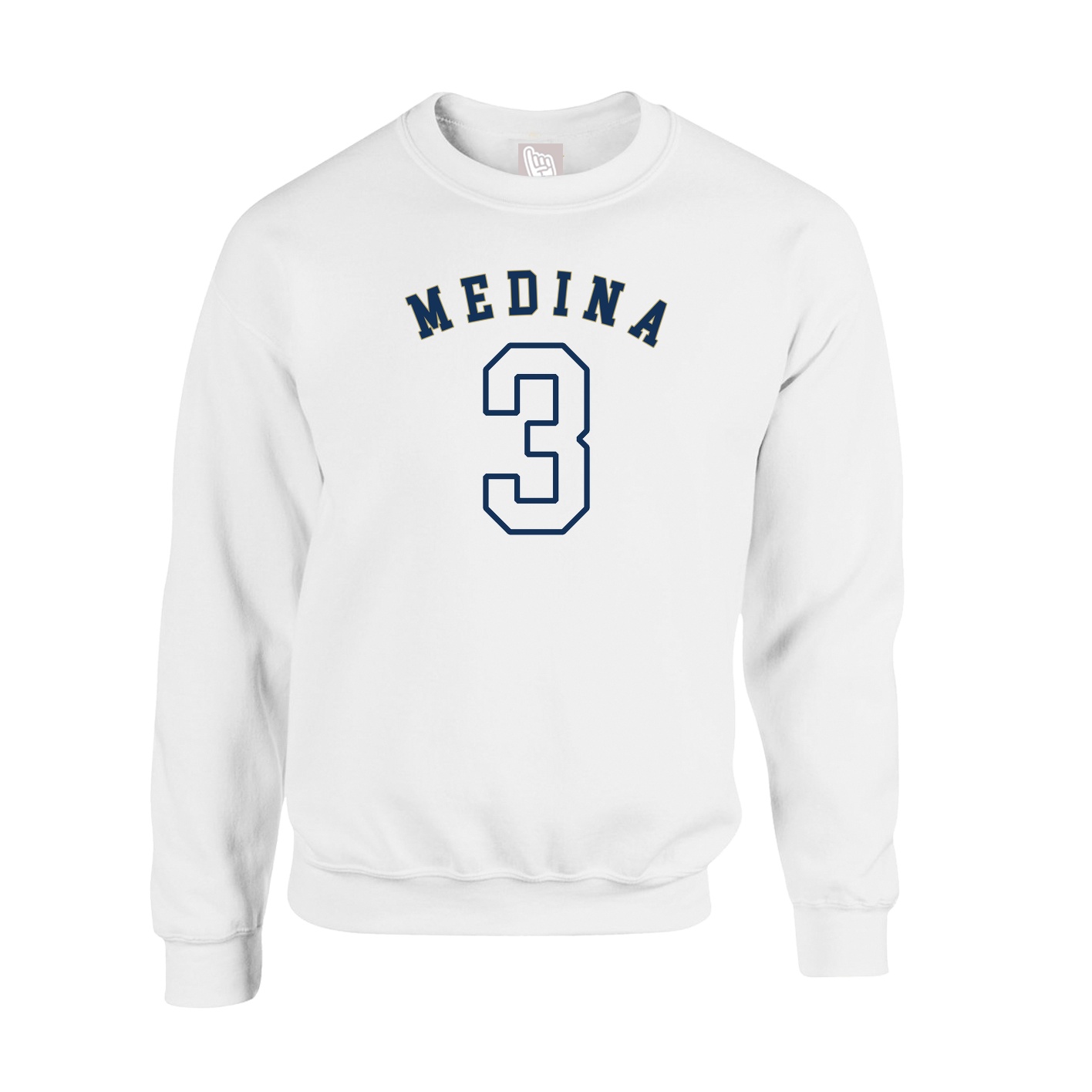 Fleece Crew — Shirsey Arch in White