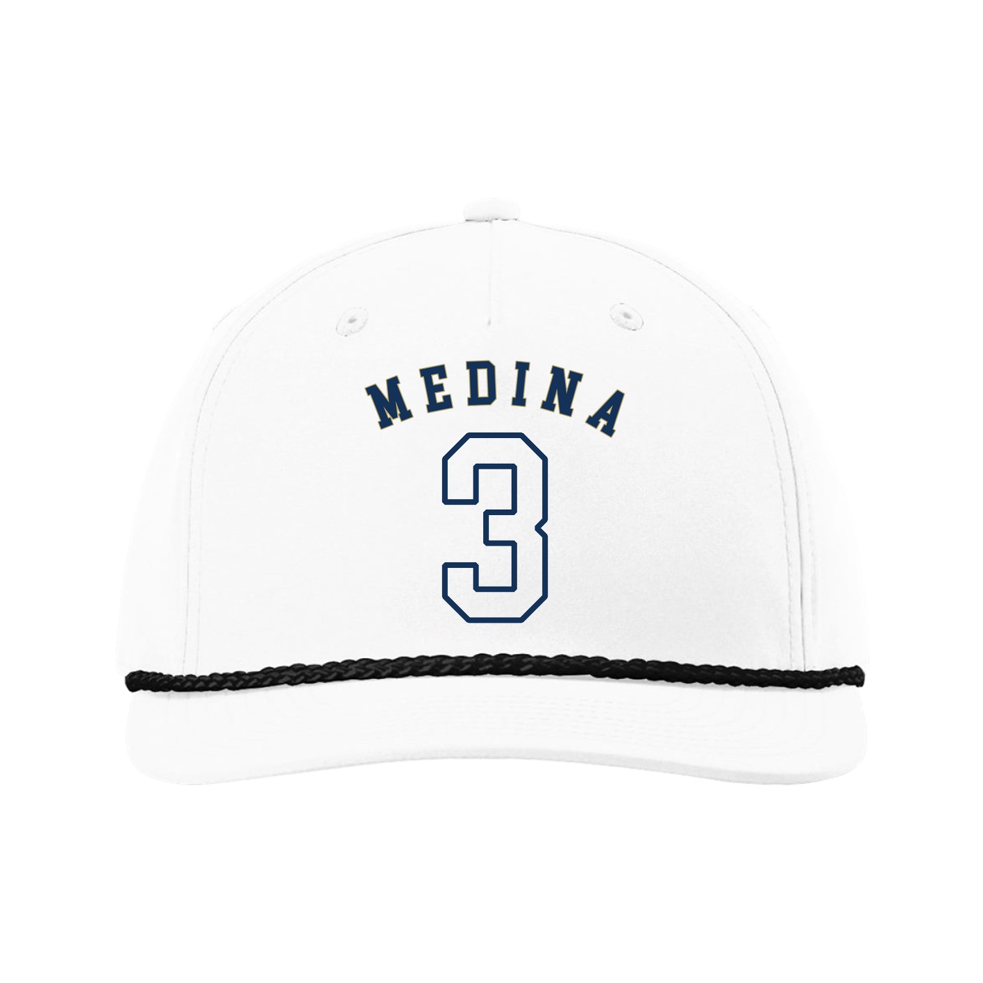 Five-Panel Classic Rope Cap — Shirsey Arch in White