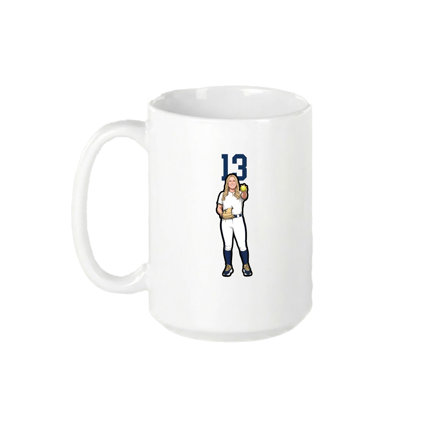15oz Coffee Mug — Number Top in White