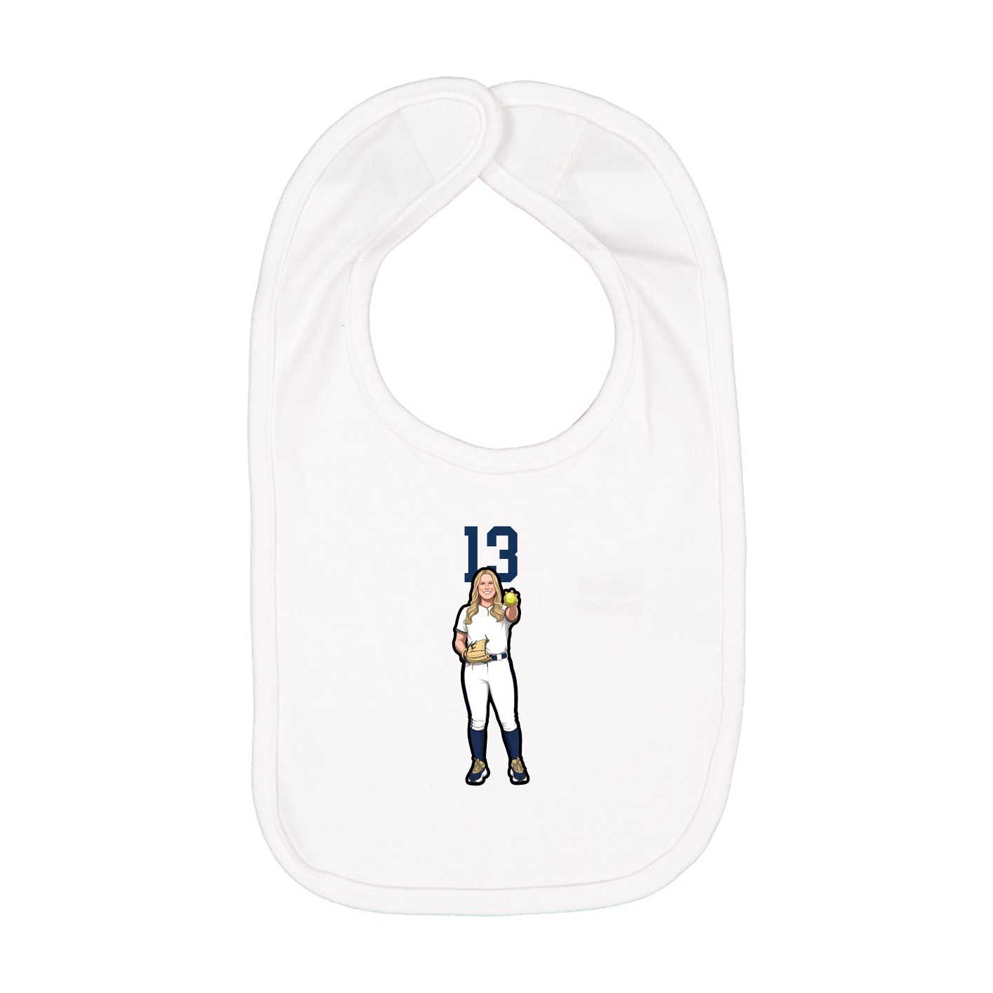 Infant Bib — Number Top in White