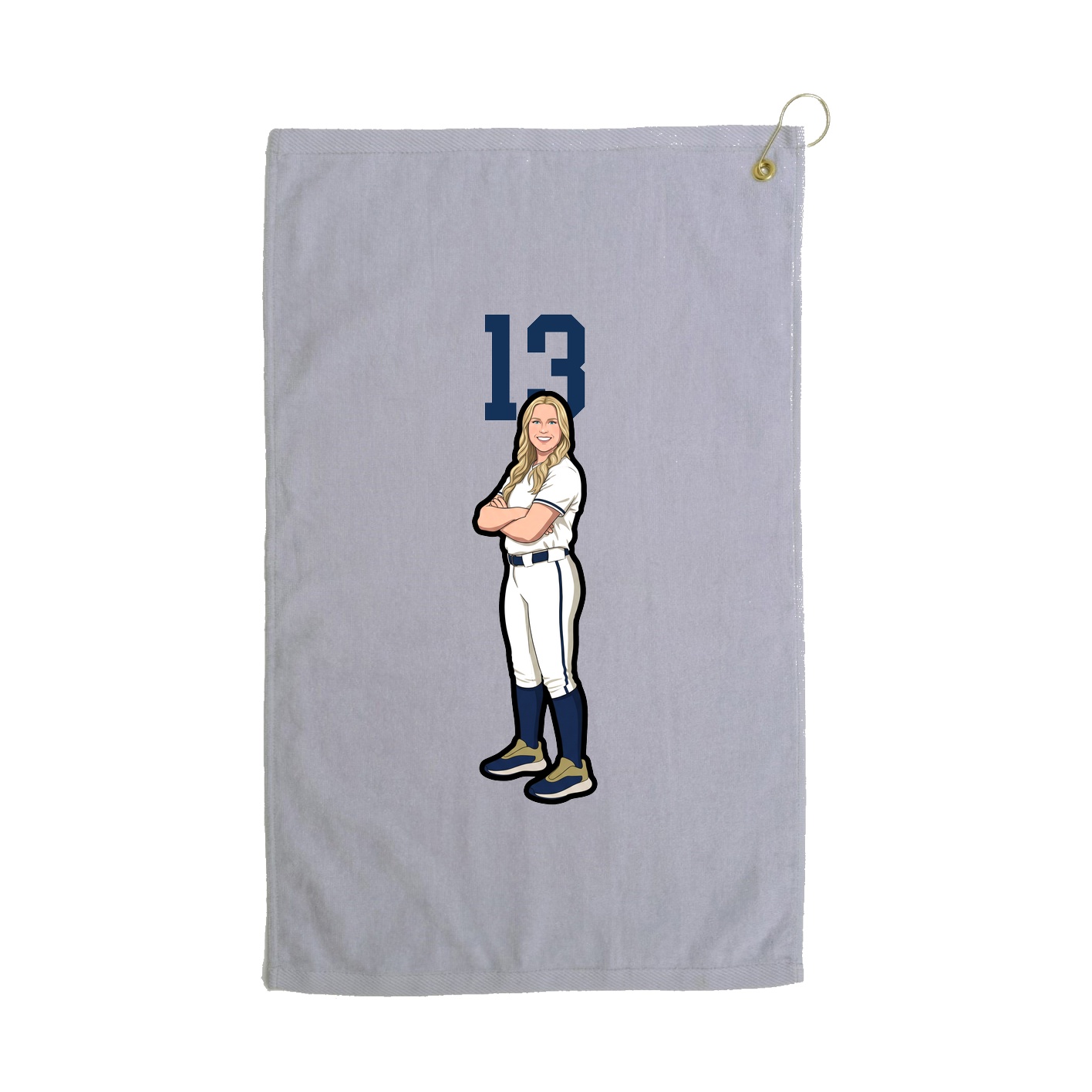 Golf Towel — Number Top in Grey