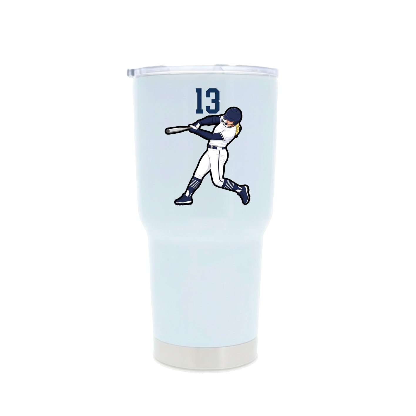 30oz Stainless Steel Tumbler — Number Top in White