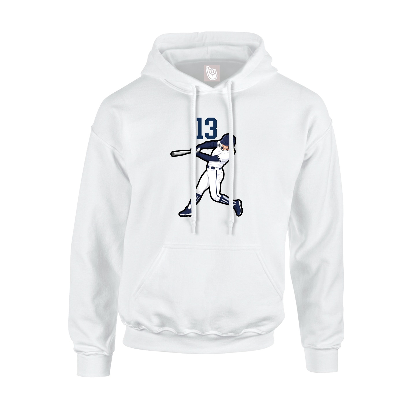 Youth Hoodie — Number Top in White