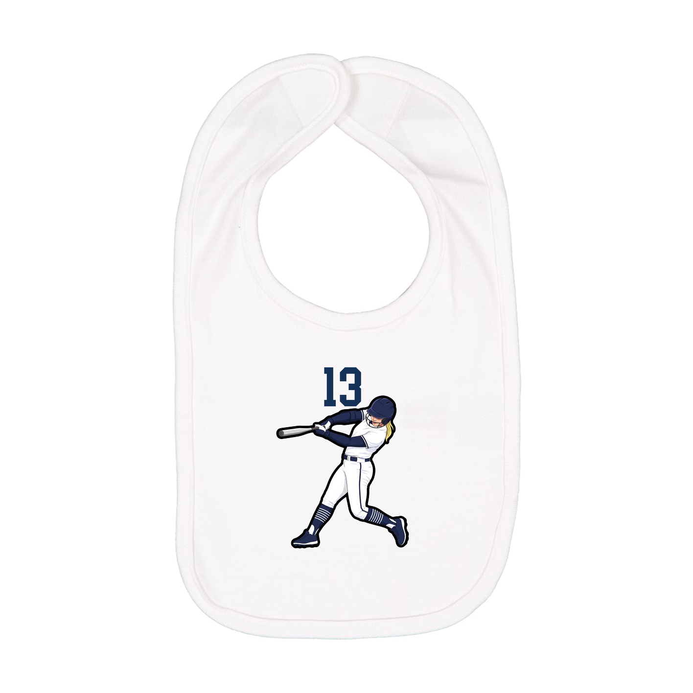 Infant Bib — Number Top in White