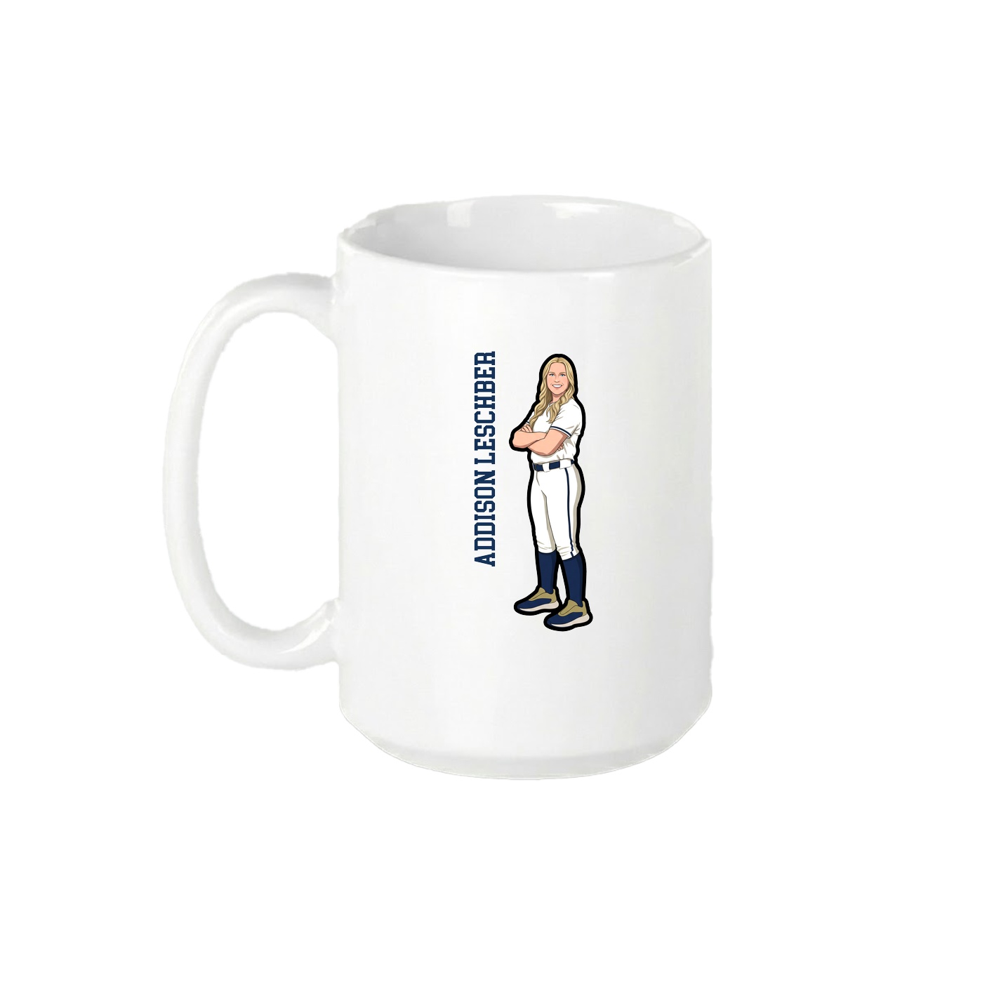 15oz Coffee Mug — Name Vertical in White