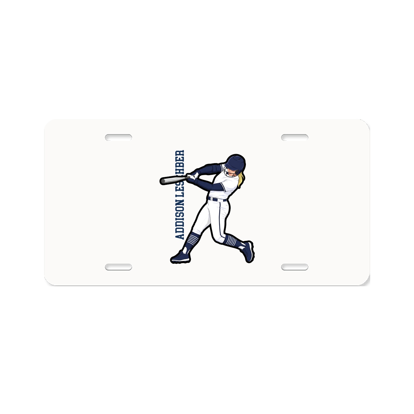 License Plate — Name Vertical in Classic
