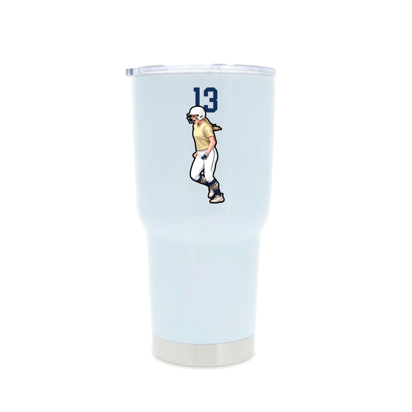 30oz Stainless Steel Tumbler — Number Top in White
