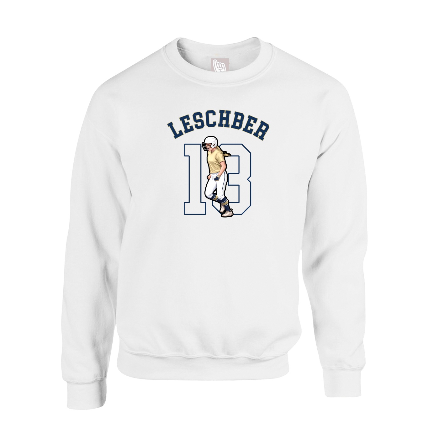 Fleece Crew — Shirsey Arch in White