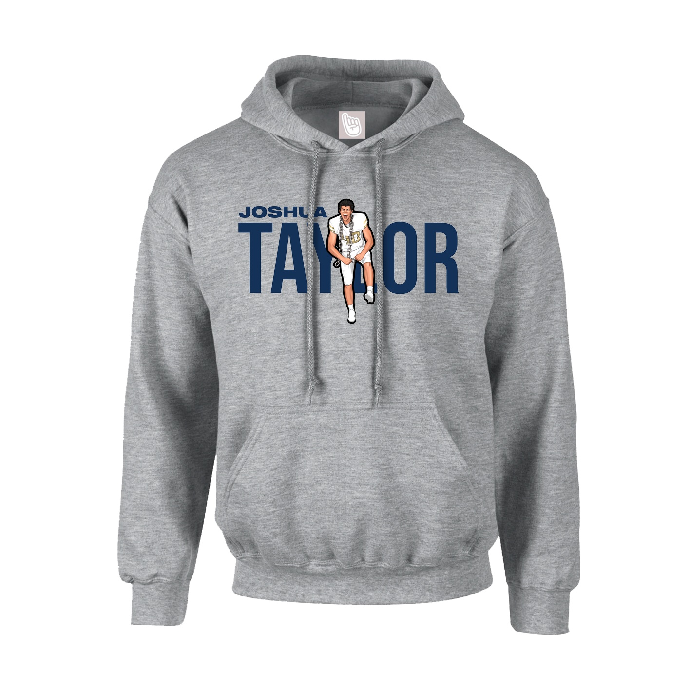 Youth Hoodie — Player Name in Grey