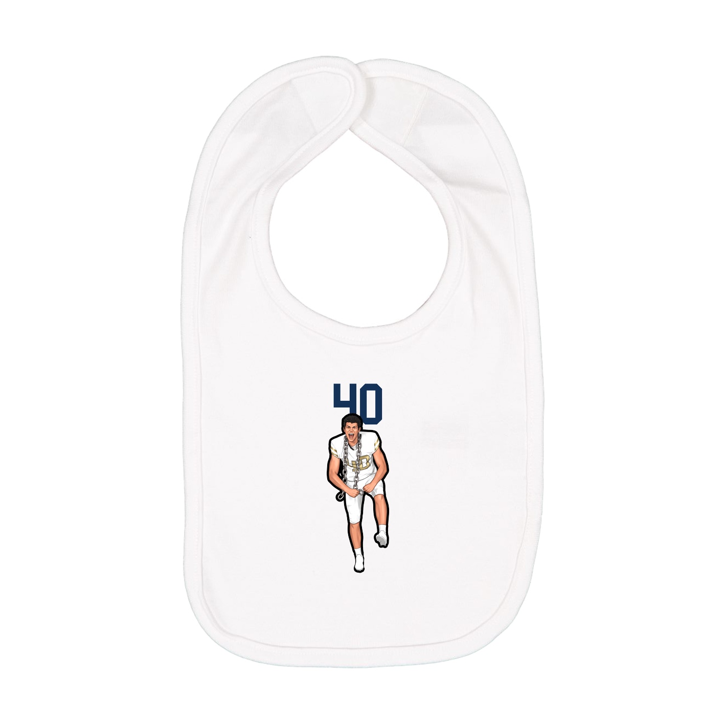 Infant Bib — Number Top in White