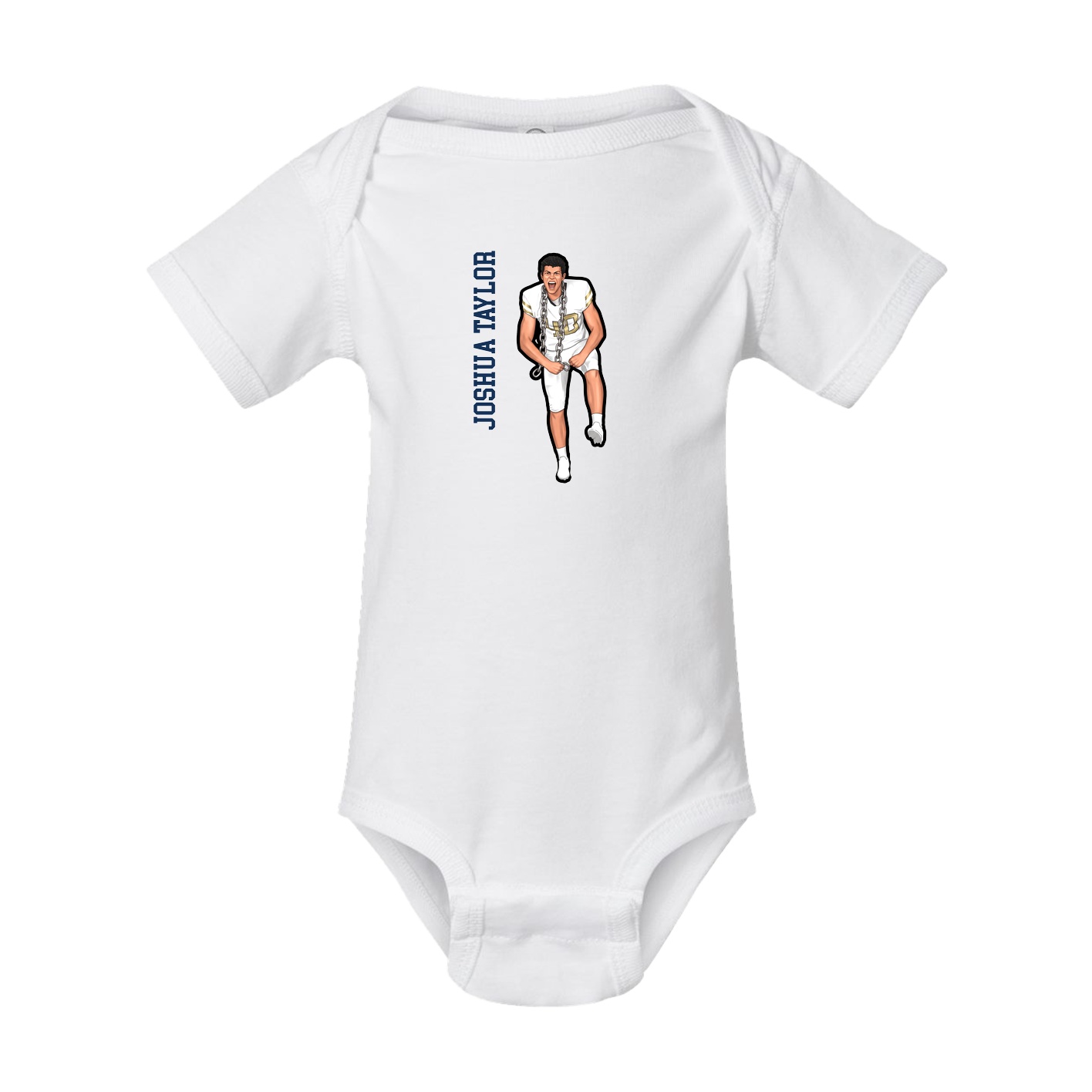 Baby Onesie — Name Vertical in White