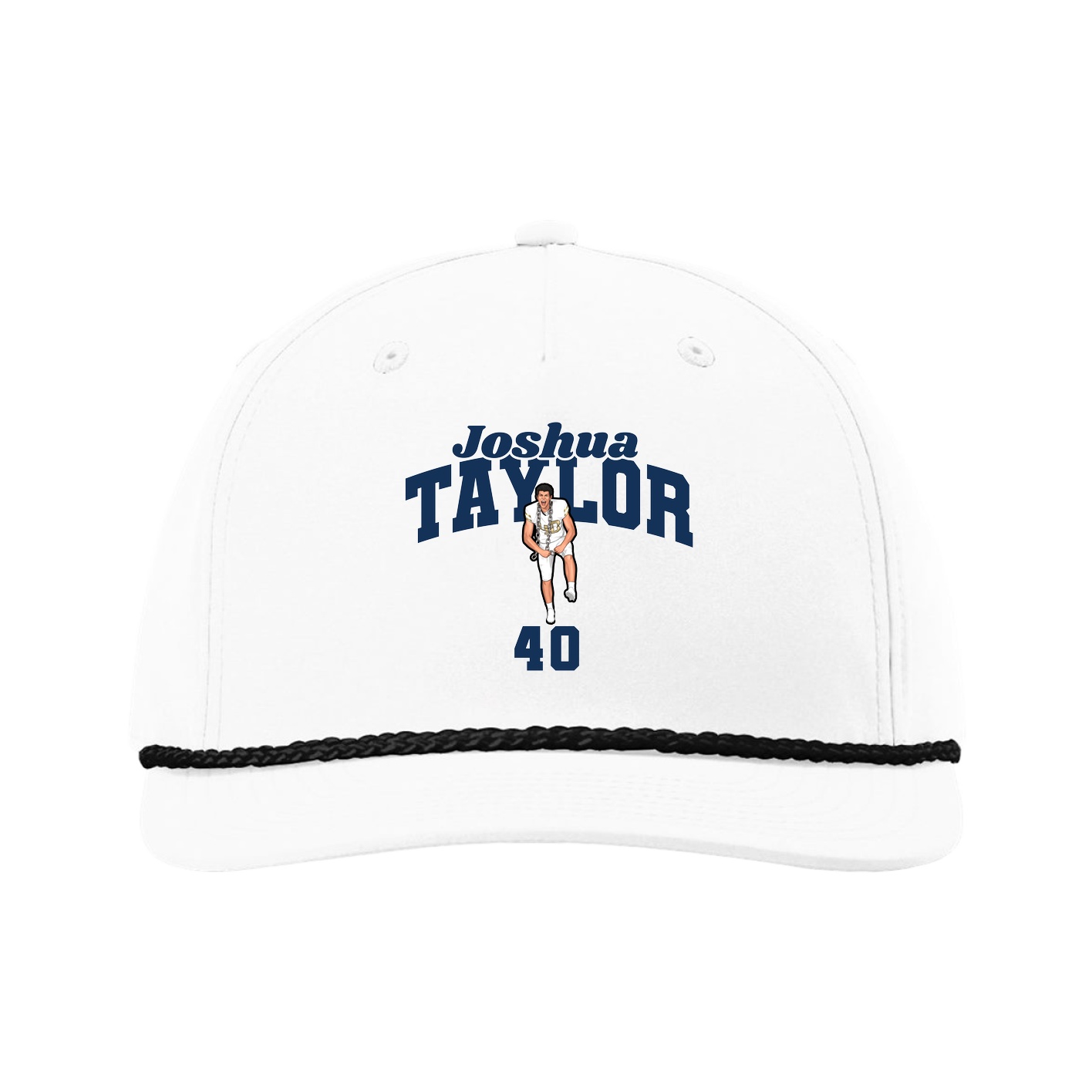 Five-Panel Classic Rope Cap — Signature Arch in White