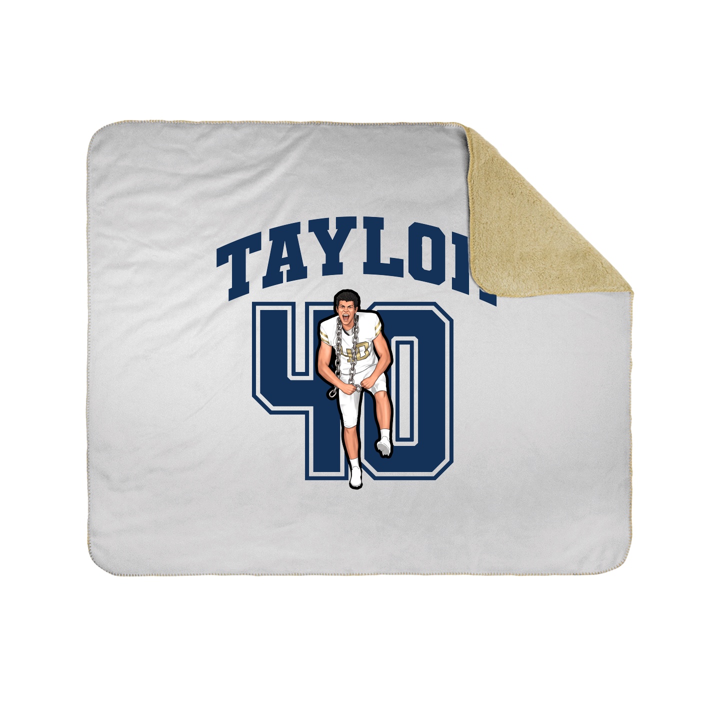 Throw Blanket — Number in White