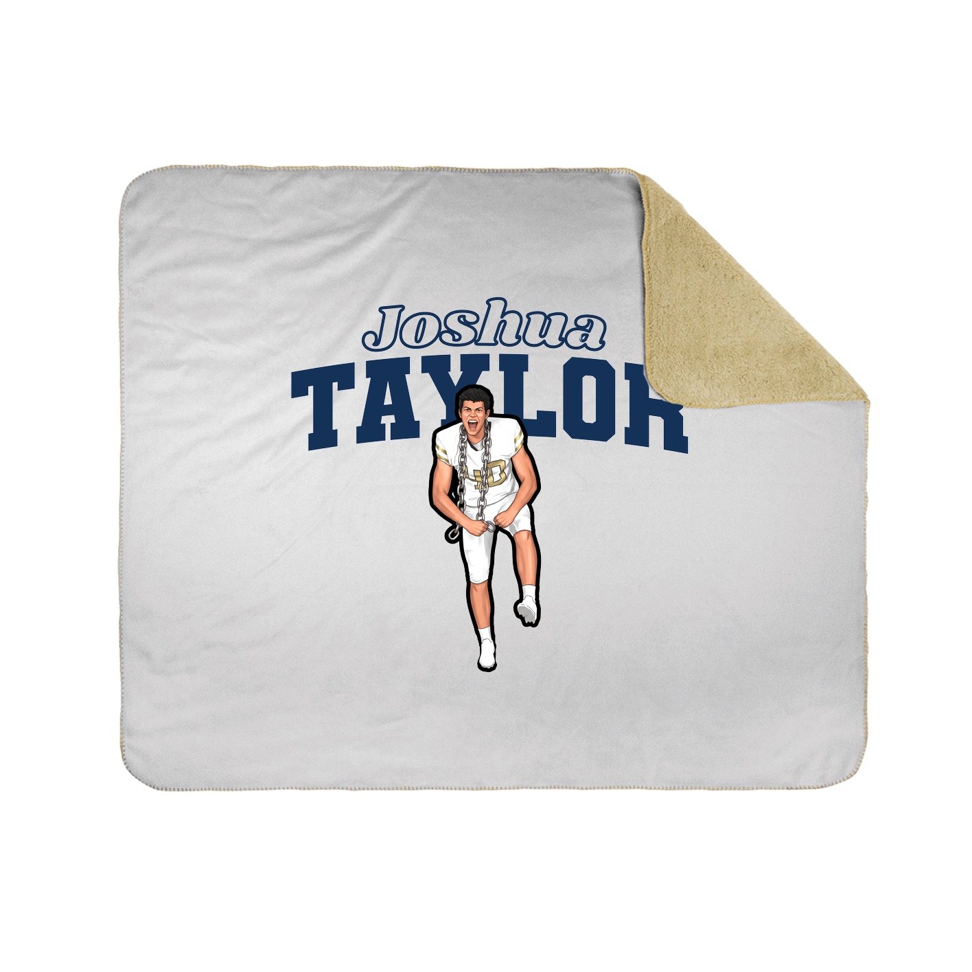 Throw Blanket — Name Arch in White