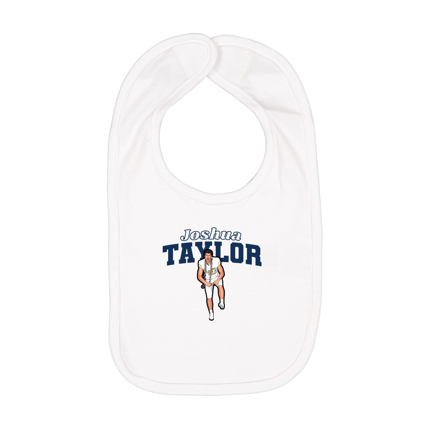 Infant Bib — Name Arch in White