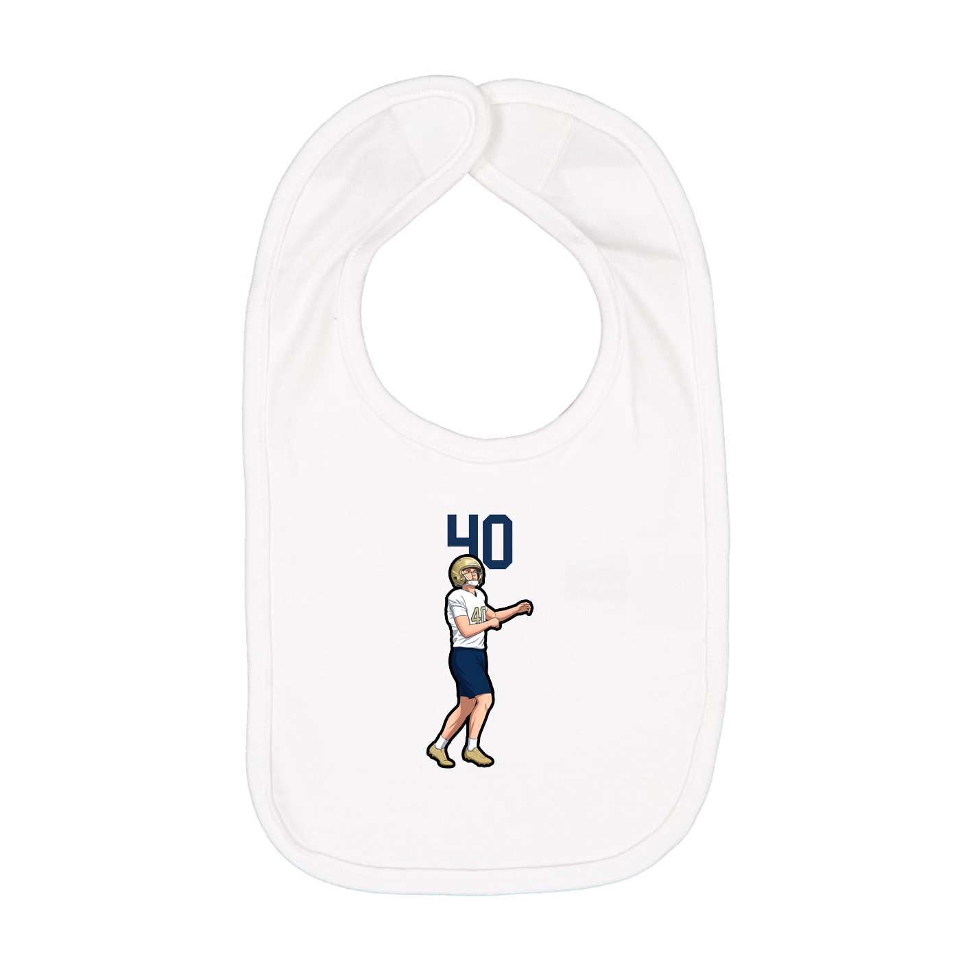 Infant Bib — Number Top in White