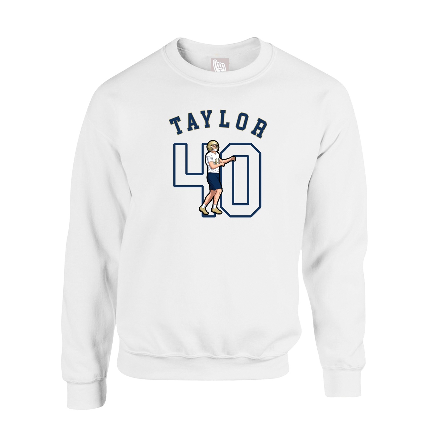 Fleece Crew — Shirsey Arch in White