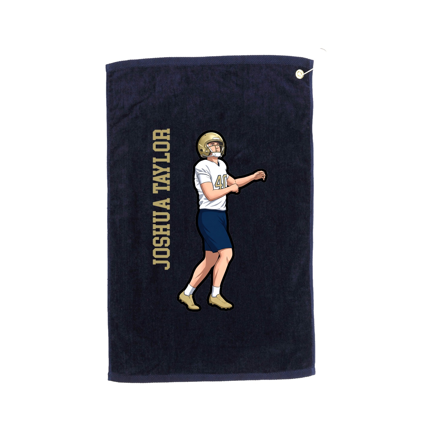 Golf Towel — Name Vertical in Navy