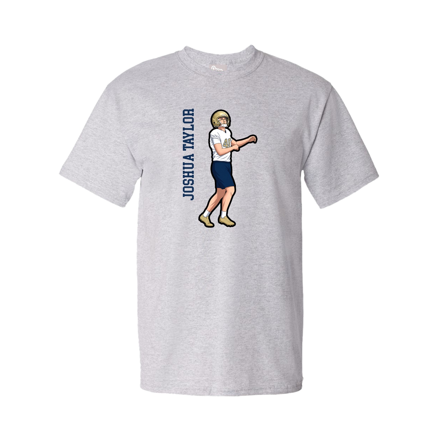 Tee — Name Vertical in Grey