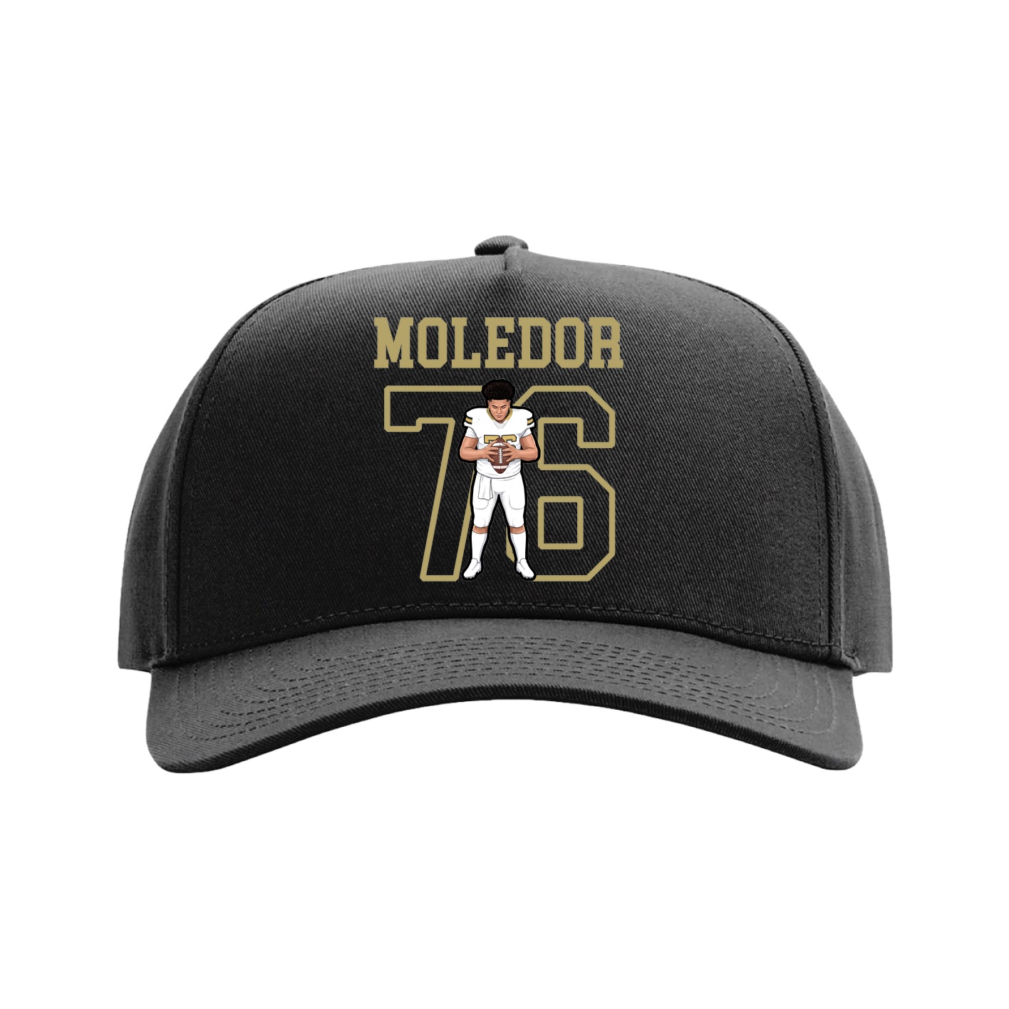 Full Fabric Five-Panel Champ Cap — Shirsey in Black