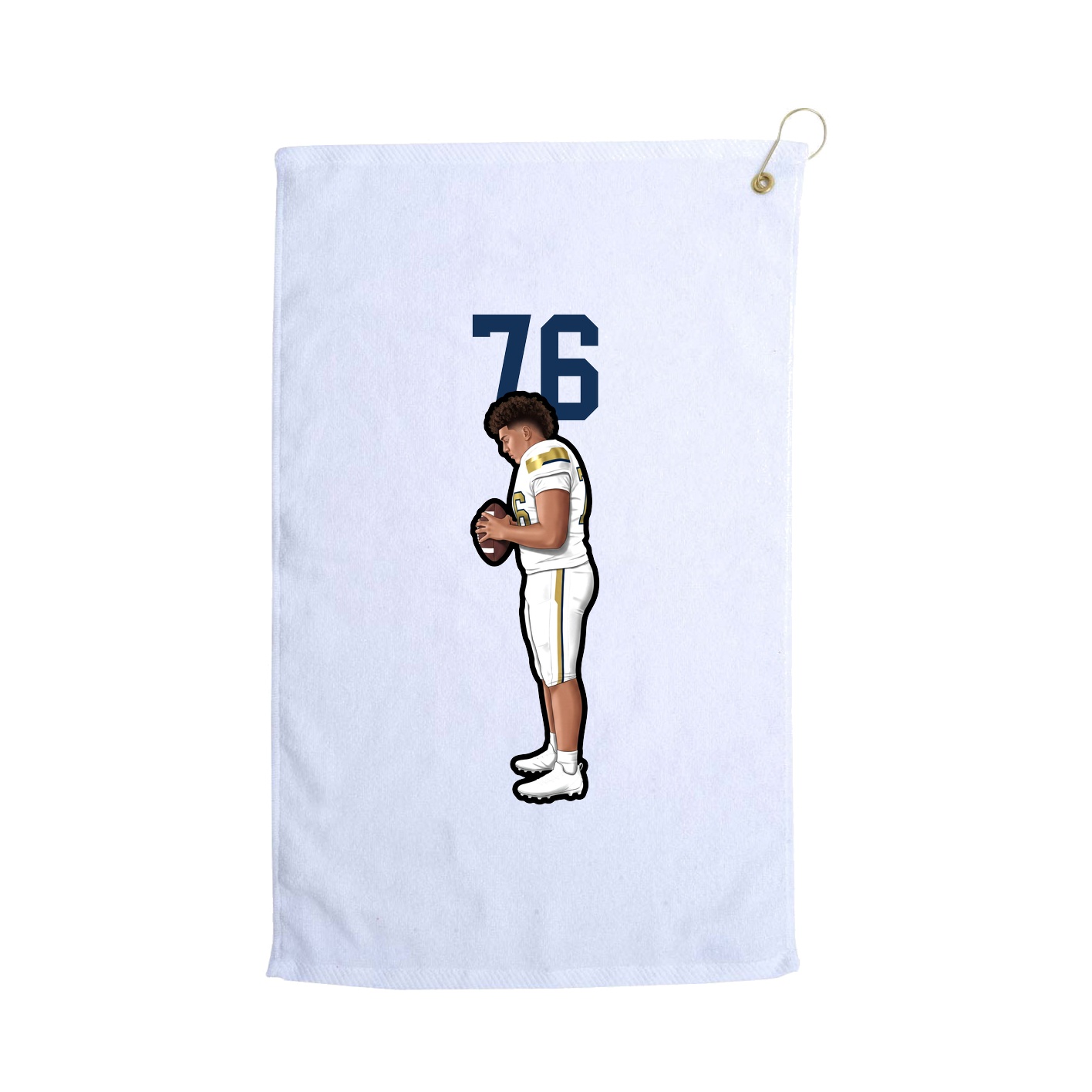 Golf Towel — Number Top in White