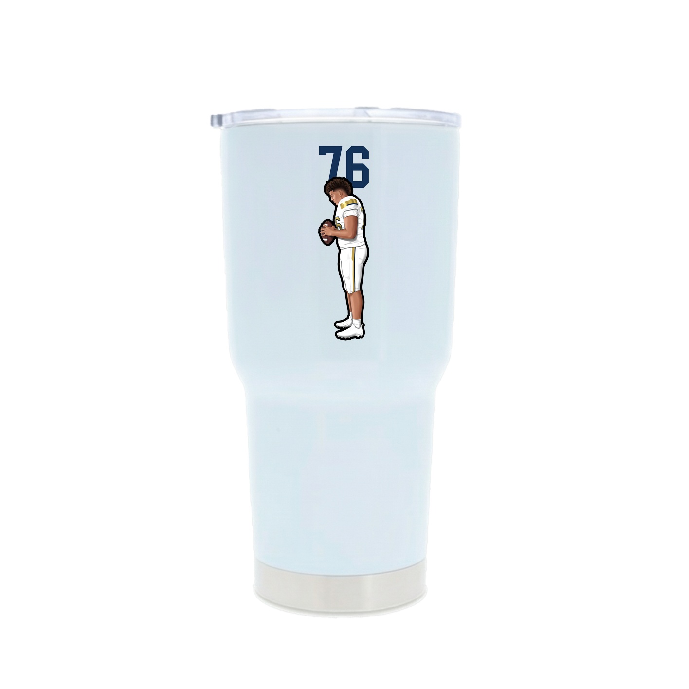 30oz Stainless Steel Tumbler — Number Top in White