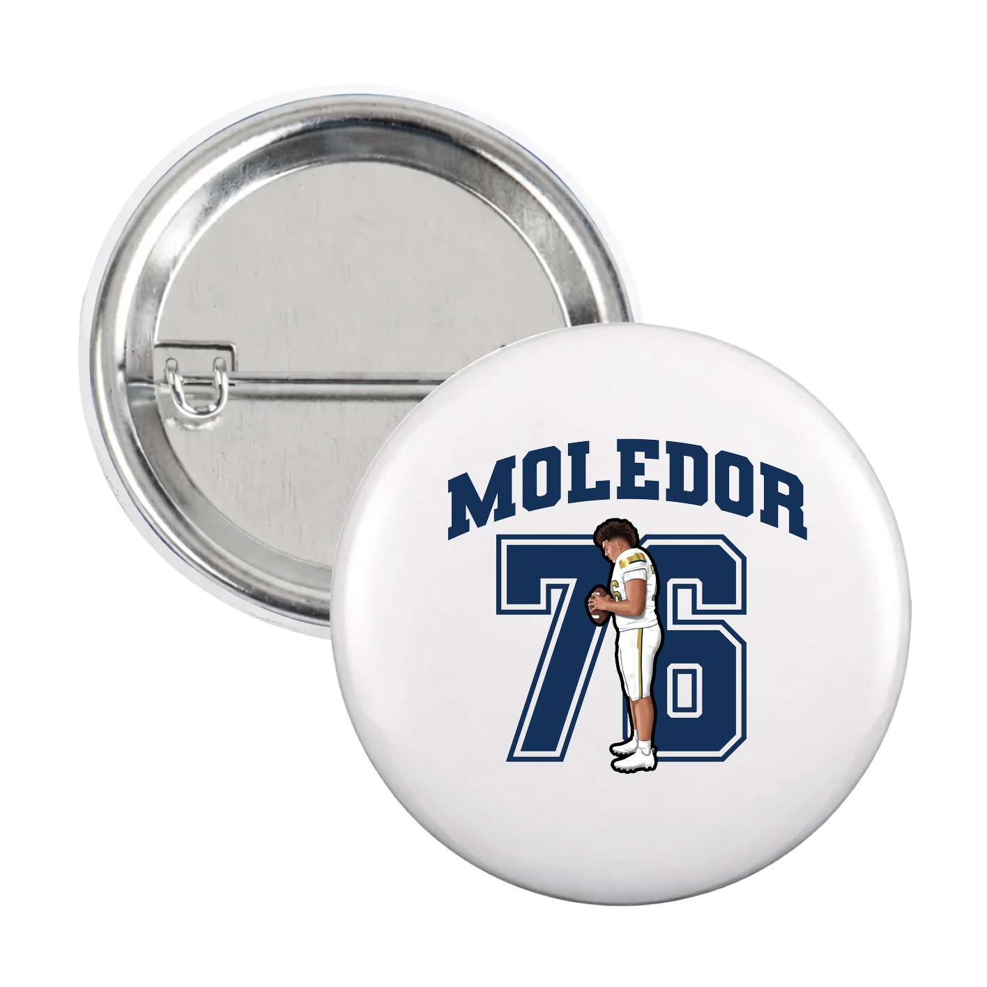 Game Day Button — Number in White