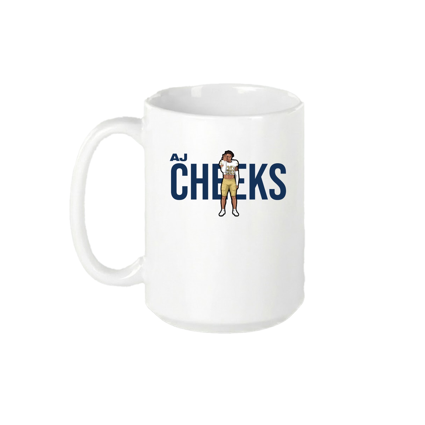 15oz Coffee Mug — Player Name in White