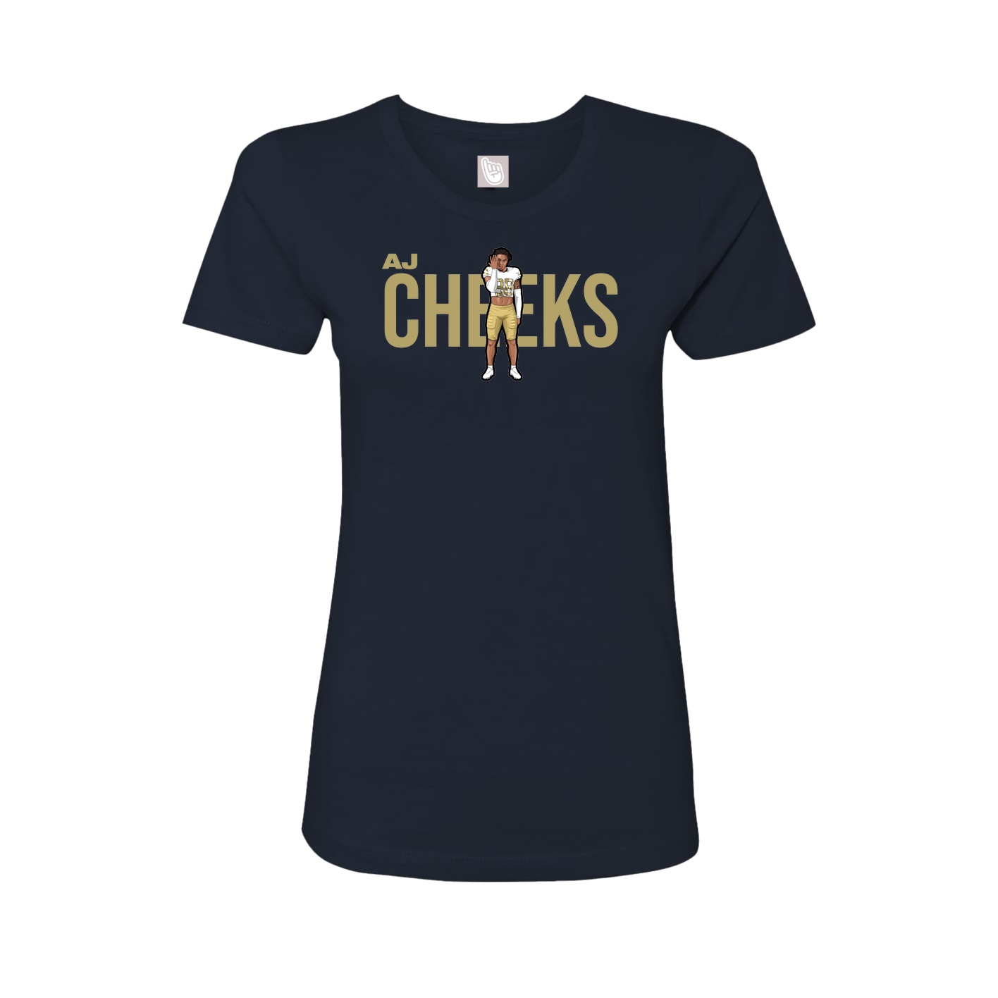 Fitted Women's Tee — Player Name in Navy