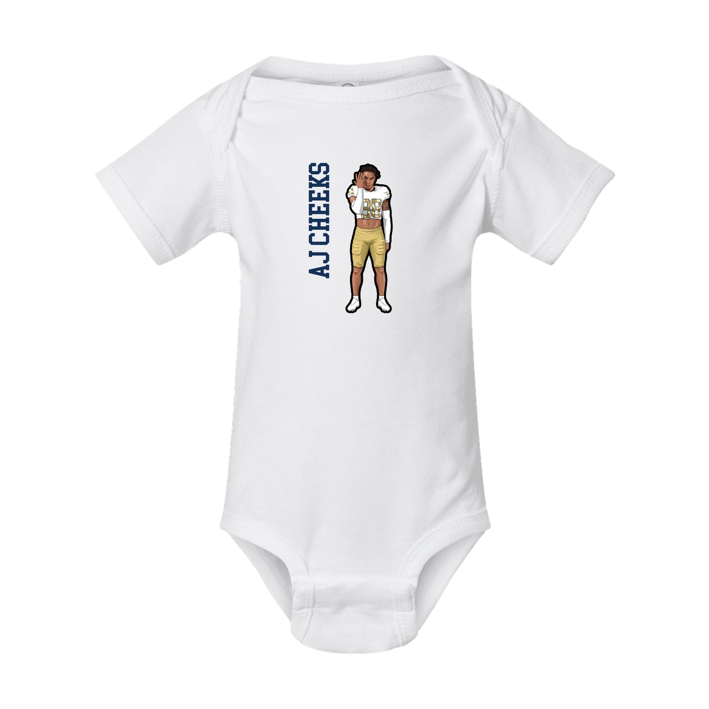 Baby Onesie — Name Vertical in White