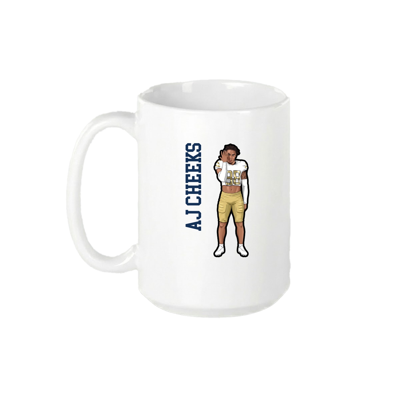 15oz Coffee Mug — Name Vertical in White