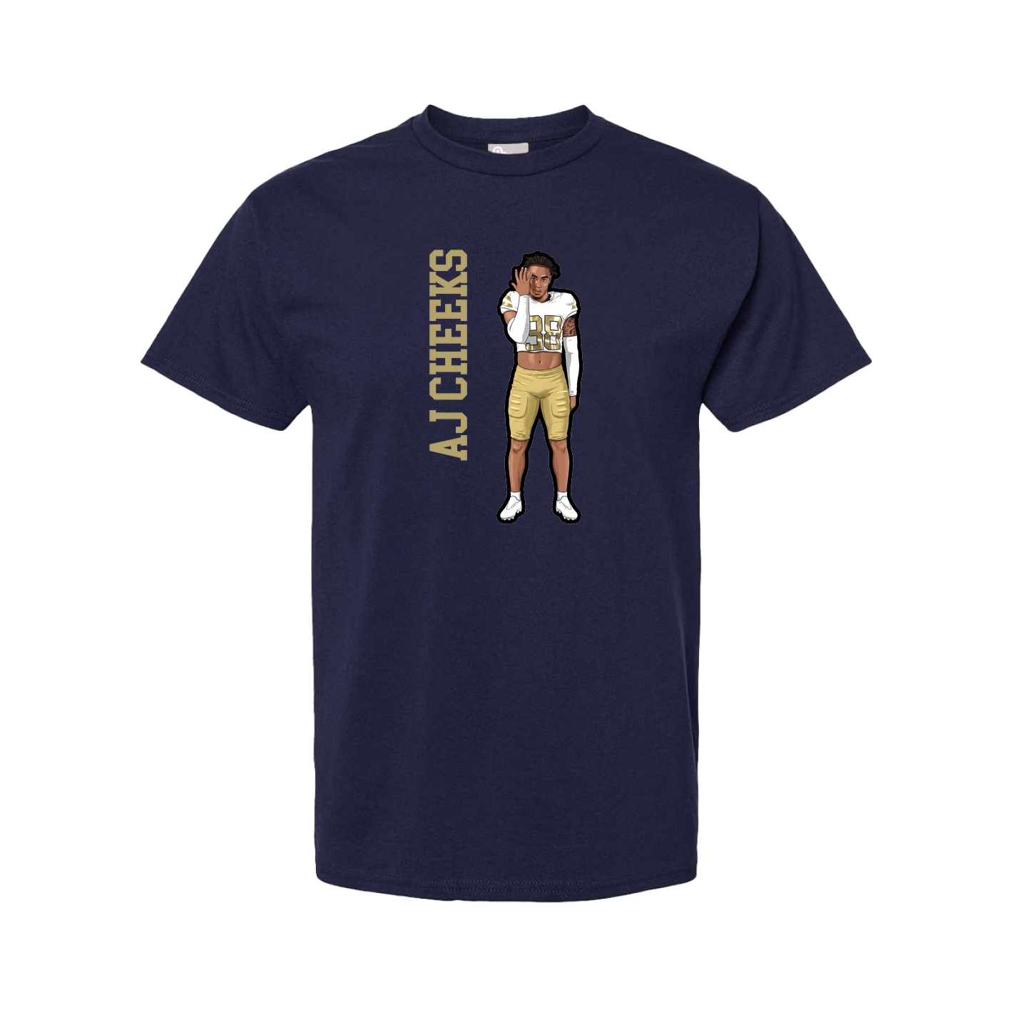 Tee — Name Vertical in Navy