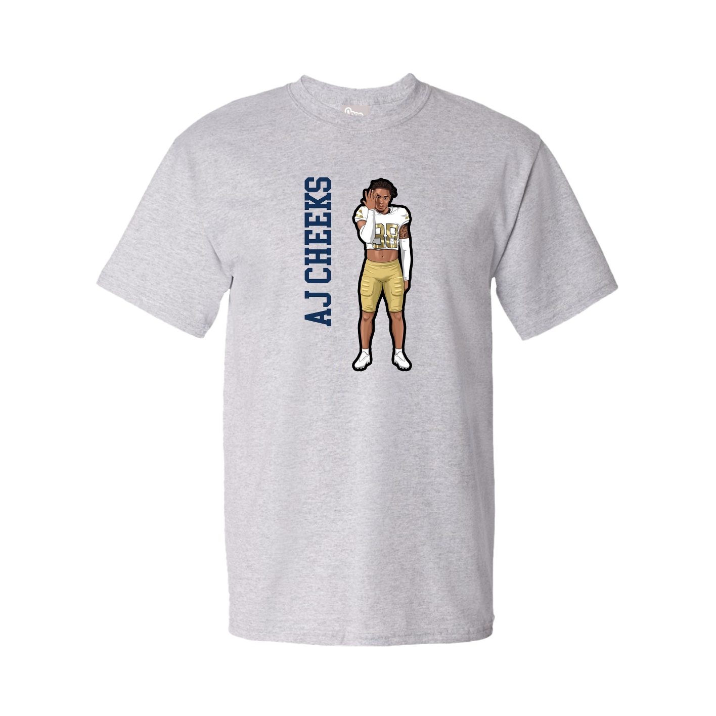 Youth Tee — Name Vertical in Grey