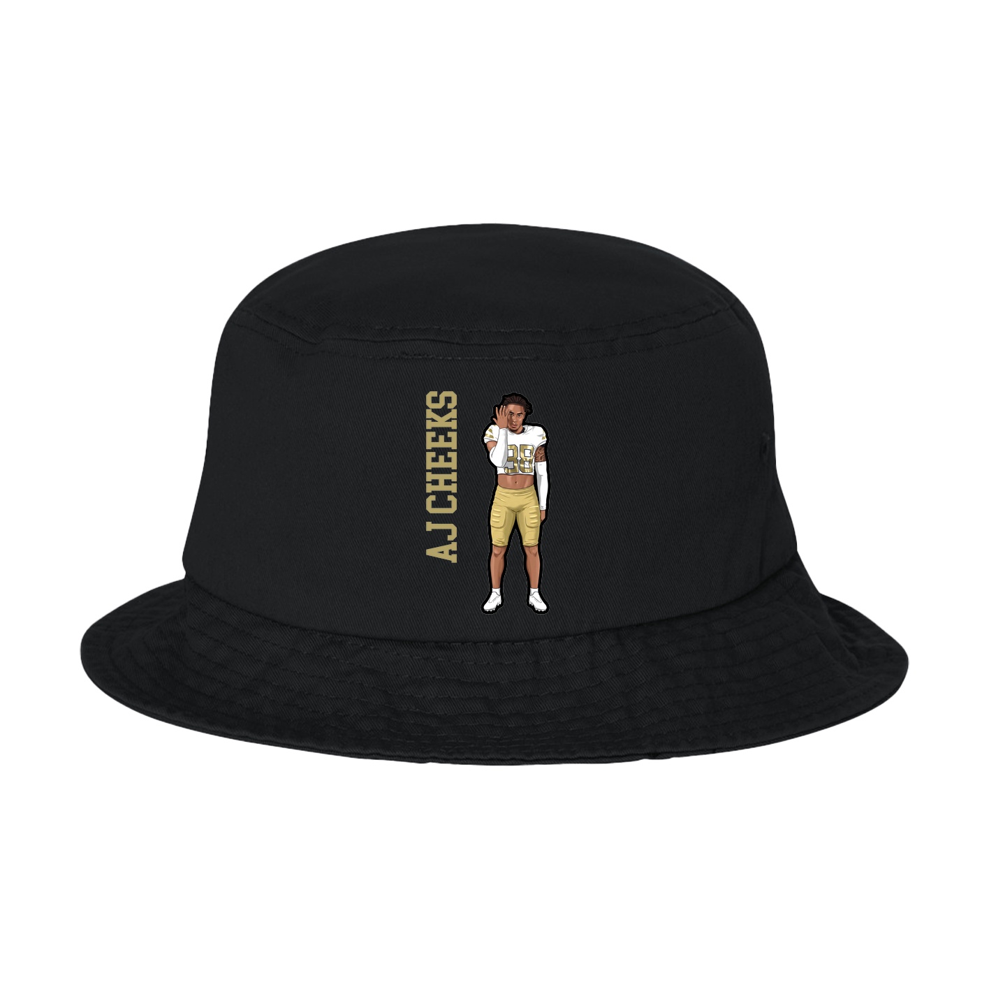 Bucket Cap — Name Vertical in Black