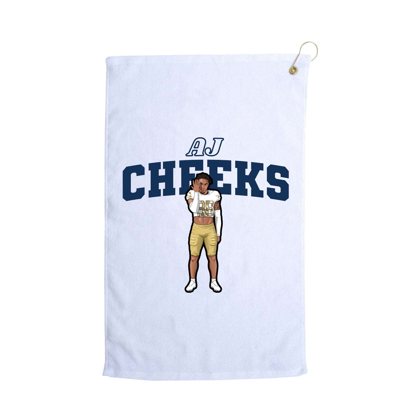 Golf Towel — Name Arch in White
