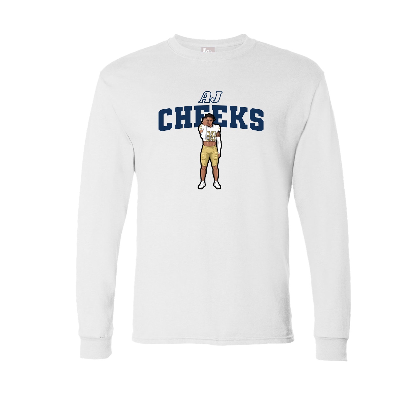Long Sleeve Tee — Name Arch in White