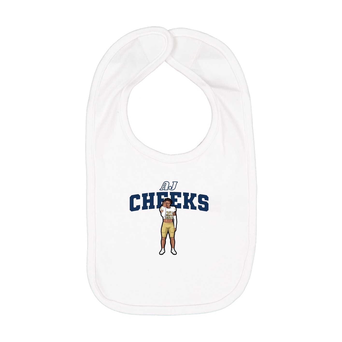 Infant Bib — Name Arch in White