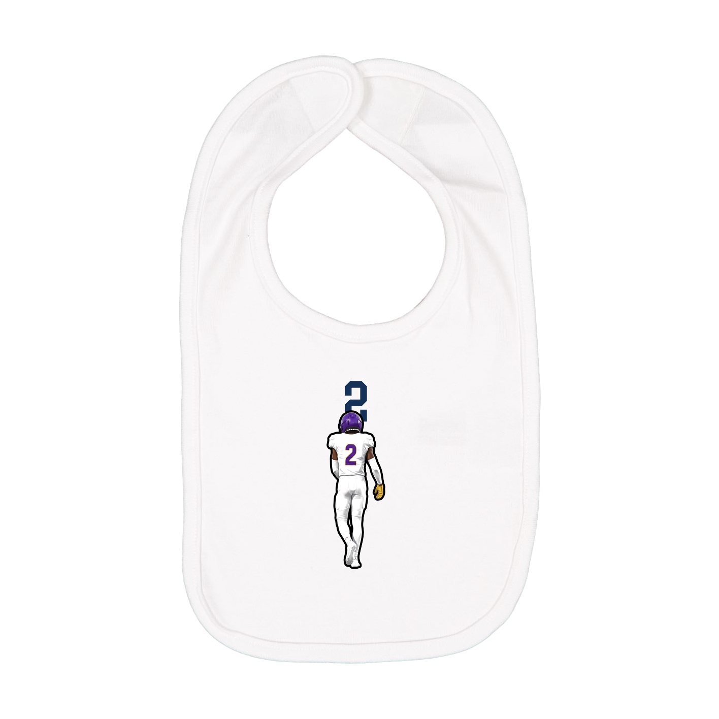 Infant Bib — Number Top in White