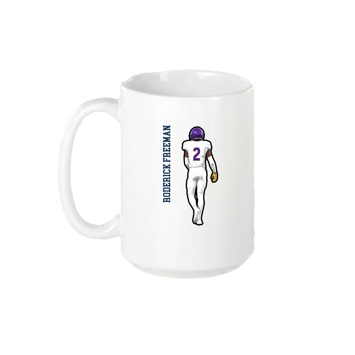 15oz Coffee Mug — Name Vertical in White