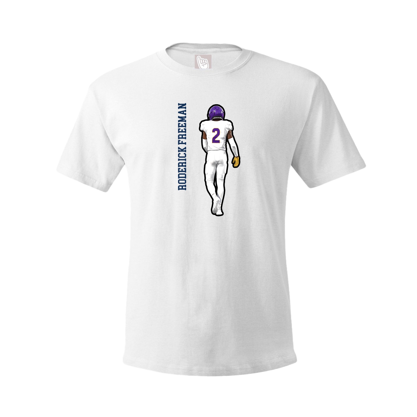 Youth Tee — Name Vertical in White