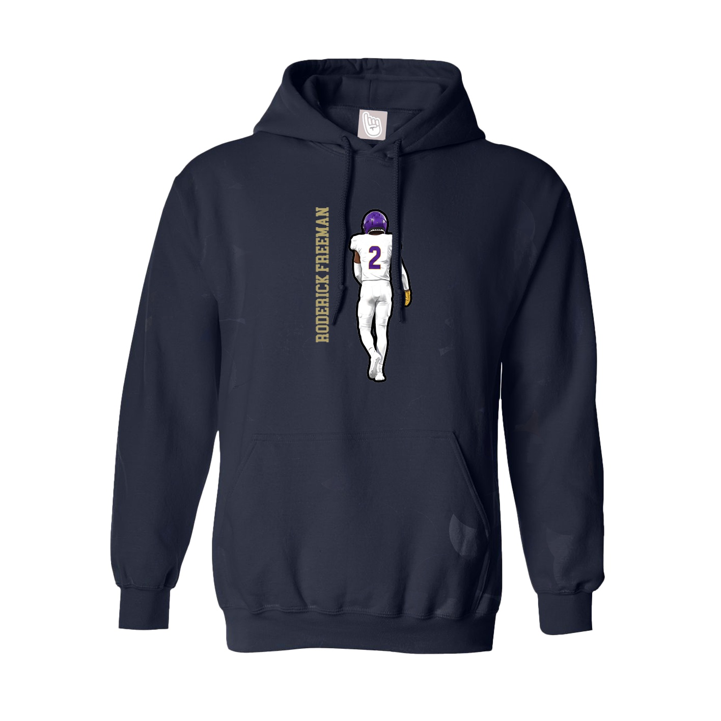 Youth Hoodie — Name Vertical in Navy