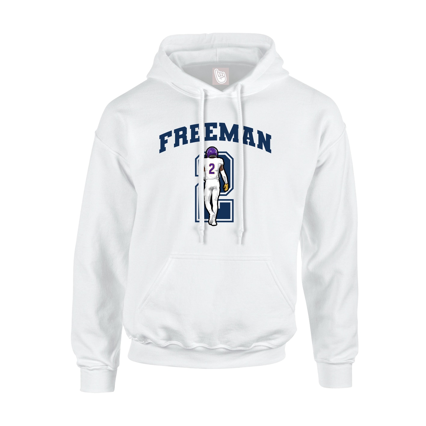 Youth Hoodie — Number in White