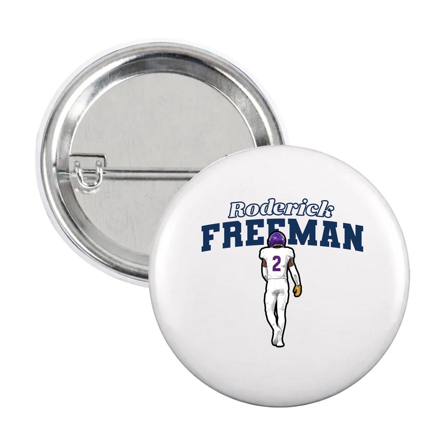 Game Day Button — Name Arch in White