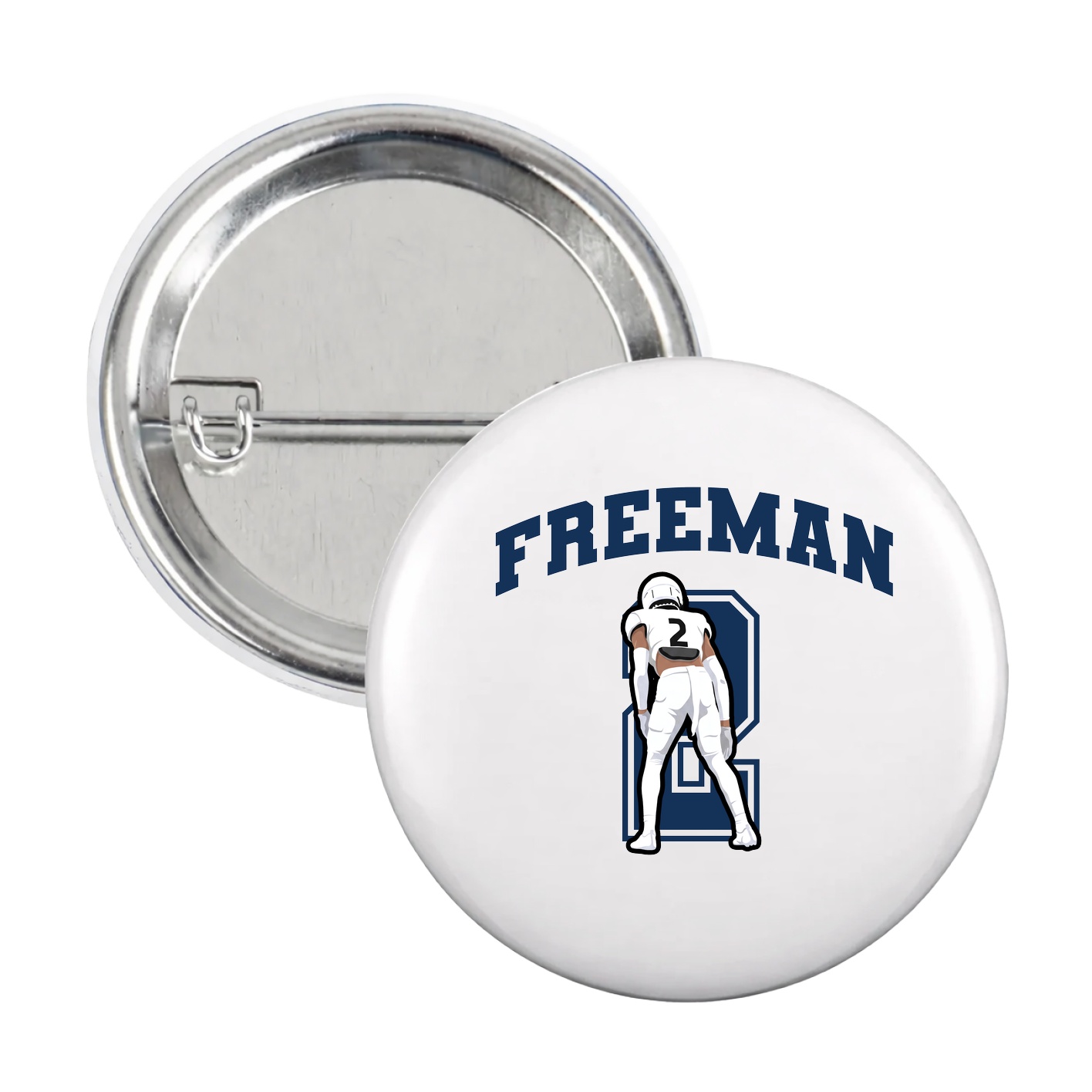 Game Day Button — Number in White