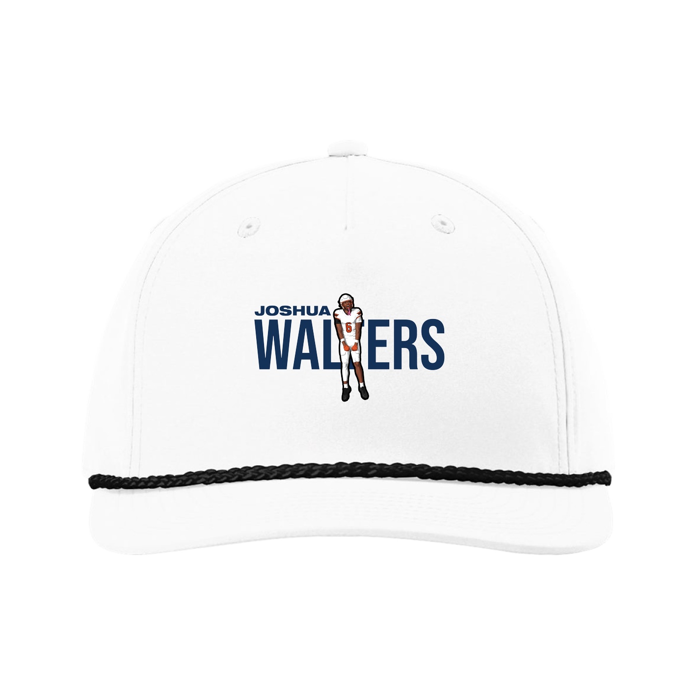Five-Panel Classic Rope Cap — Player Name in White