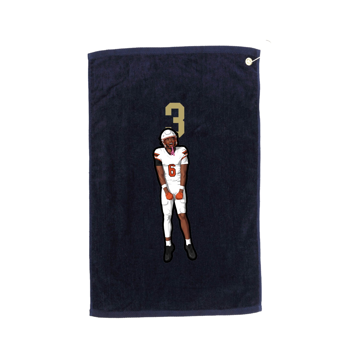 Golf Towel — Number Top in Navy